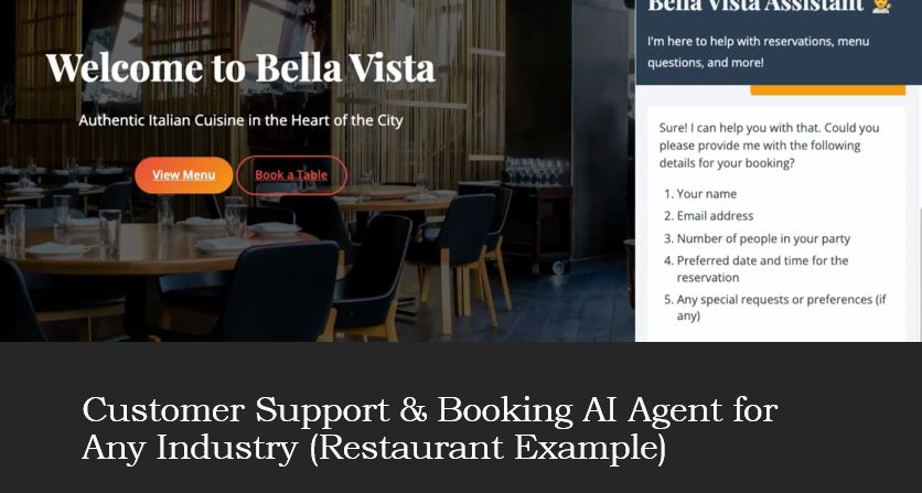 Customer Support and Booking AI Agent for Any Industry